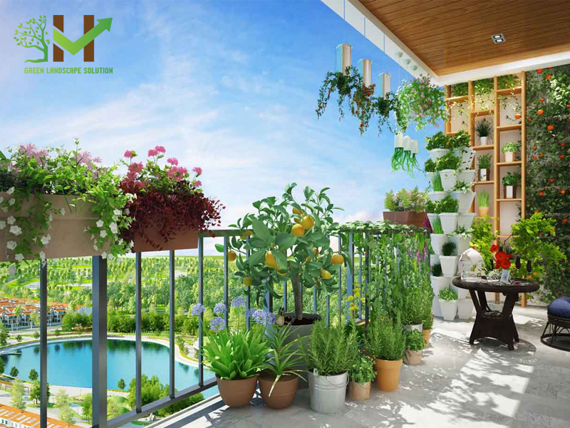Thiết kế thi công ban công xanh 5