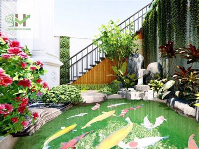 Thiết kế cảnh quan sân vườn hồ Koi Mrs.Thu - Thanh Am, Long Biên